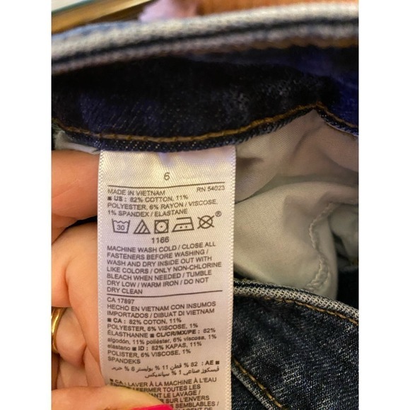 Old Navy High Rise Rockstar Super Skinny Jeans Women's 6 Blue Raw Hem - Picture 4 of 5